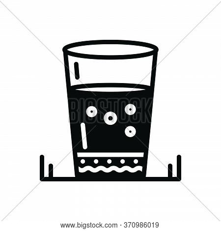 Black Solid Icon For Water-glass Water Glass Drink Aqua Riverain