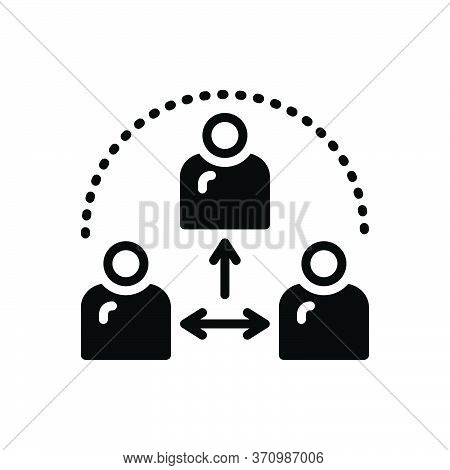 Black Solid Icon For Thirdparty People Group Communication Team-spirit Together Broker