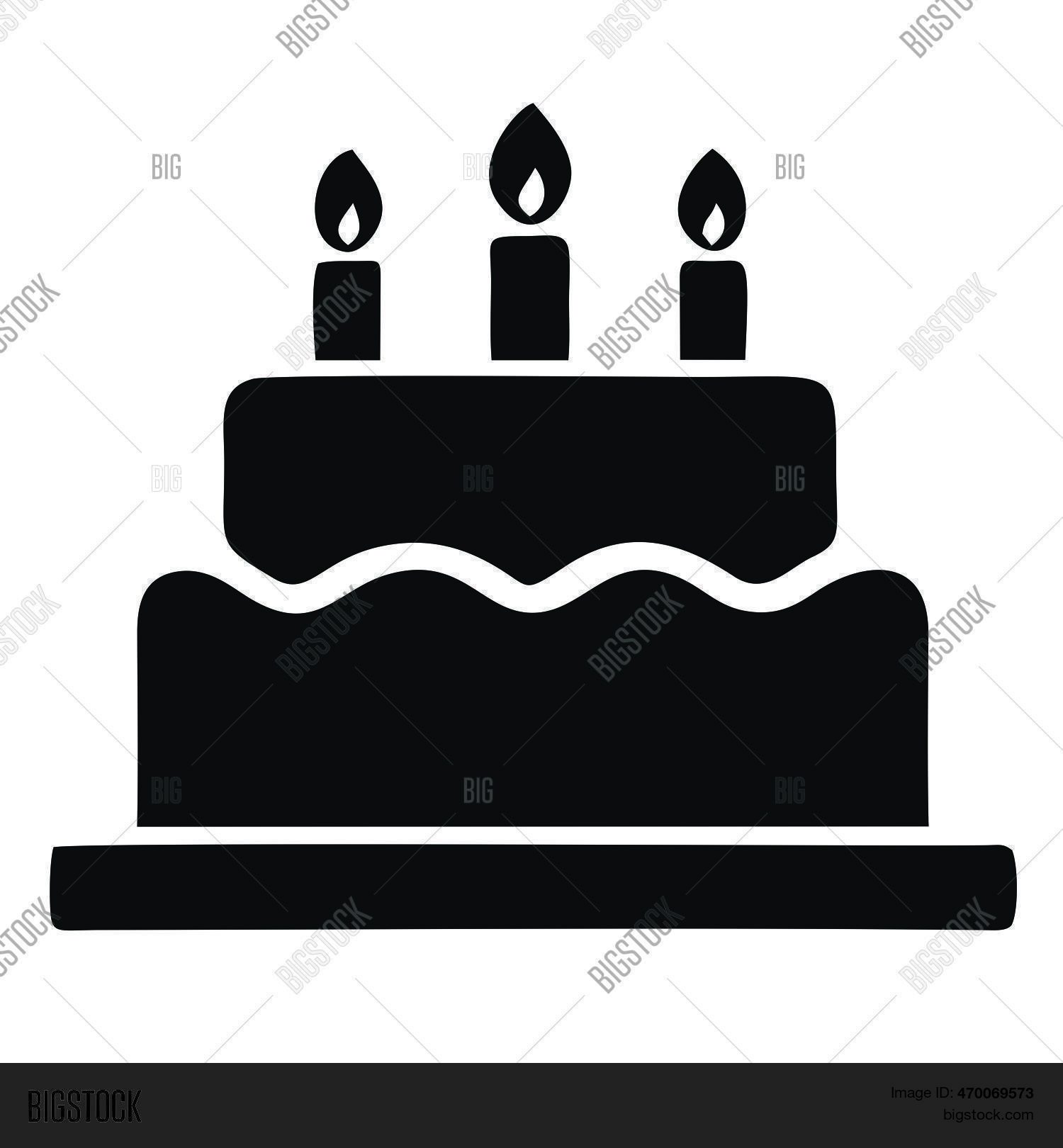 Cake Icon Outline, Vector & Photo (Free Trial) | Bigstock