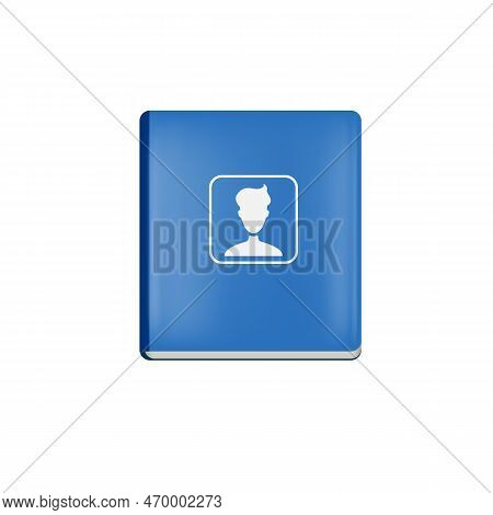 Vector 3d Address And Phone Book Icon Isolated On White Background. Blue Contact Book Design Templat