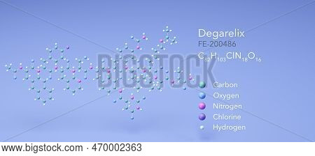 Degarelix Molecule, Molecular Structures, Firmagon, 3d Model, Structural Chemical Formula And Atoms 