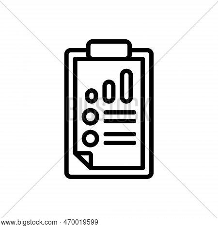 Black Line Icon For Results Outcome Upshot Consequence Document Report-card Report