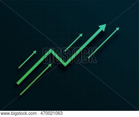 Finance Stock Market Upward Green Growth Arrow Background