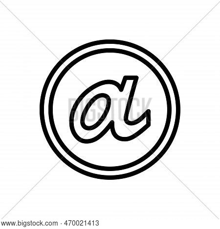 Black Line Icon For Alpha Letter Math Trigo Trigonometry Small-a Formula Alphabet