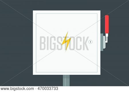 An Electrical Cabinet With Switch, Transformer, Toggle Switch, Vector Illustration