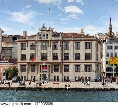 Istanbul, Turkey - September 1, 2022: View From Bosphorus Strait Of Istanbul Regional Port Authority