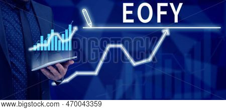 Inspiration Showing Sign Eofy. Word Written On A Mega Sale Held On An End Of A Financial Year