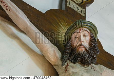 Wooden Crucifix  From The End Of The 15th Century In Egeskov Church, Denmark, September 19, 2022