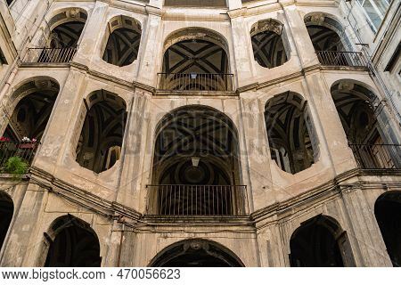 The Baroque Stairs Of Palazzo Sanfelice In Sanita District Naples Italy