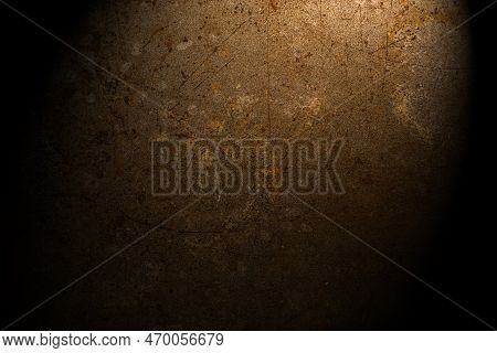 Dark Abstract Background With Scuffs And Scratches. Metal Texture With Rust