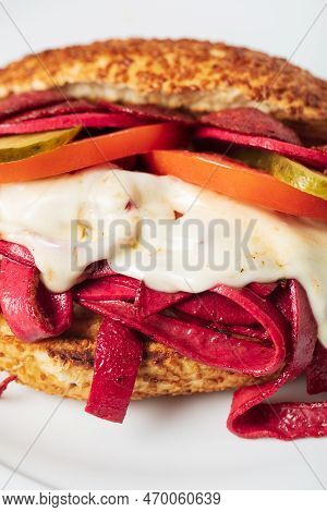 Traditional Delicious Turkish Foods Izmir Cesme Kumru Sandwich. High Quality Photo