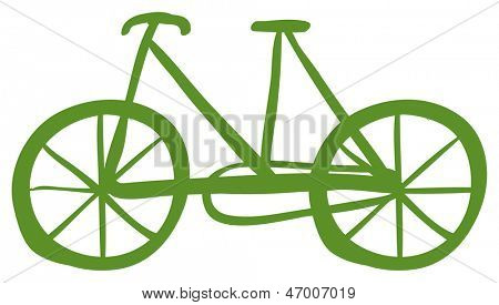 Illustrazione di una bicicletta verde su sfondo bianco