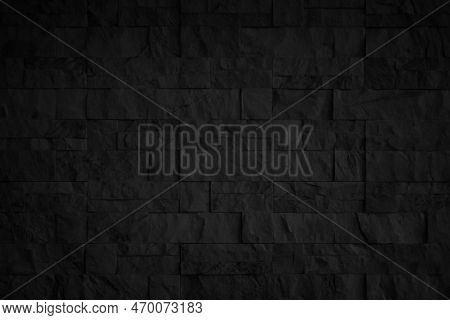 Wall Dark Brick Wall Texture Background. Brickwork Or Stonework Flooring Interior Rock Old Pattern C