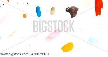 Colorful Of Nail Polish Painted Or Be Stained Isolated On White Back Ground Or Pad Paper. Art And Ab