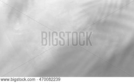 Wall Gray Concrete Texture Background With Leaves Shadow Overlay,grey Cement Floor With  Leaves Silh