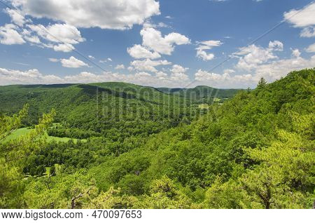 A Landscape View From The Summit Of Barrack Mountain In Falls Village Connecticut On A Sunny Day In 