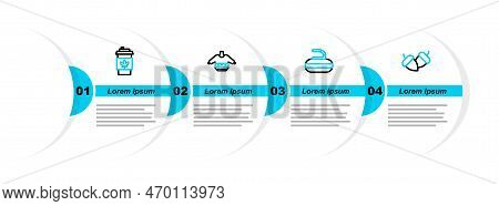 Set Line Acorn, Stone For Curling, Christmas Sweater And Coffee Cup Go Icon. Vector
