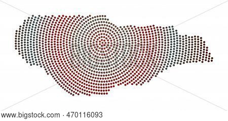 Buck Island Reef Dotted Map. Digital Style Shape Of Buck Island Reef. Tech Icon With Gradiented Dots