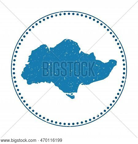 Sentosa Sticker. Travel Rubber Stamp With Map Of Island, Vector Illustration. Can Be Used As Insigni