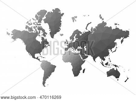 World Map. Actual Low Poly Style Continents. Vector Illustration.