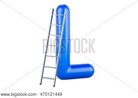 Kids Abc, Letter L With Ledder. 3d Rendering Isolated On White Background