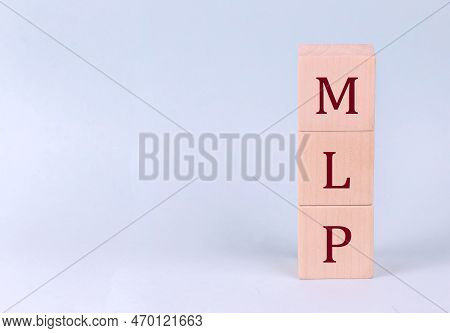 Mlp On Wooden Cubes On Blue Background