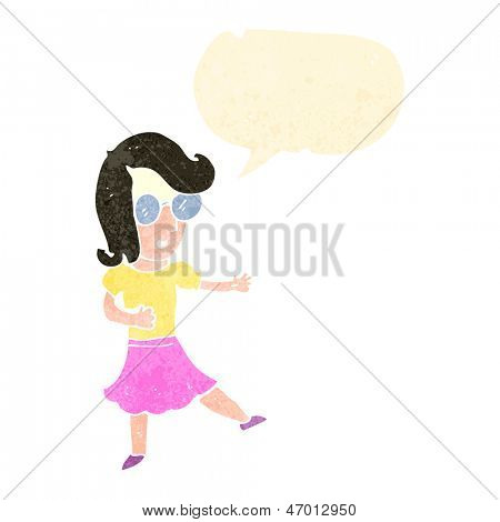 ragazza indossa occhiali retrò cartoon
