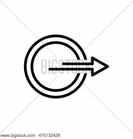 Black Line Icon For Outer External Exterior Outside Extraneous Outermost Outward