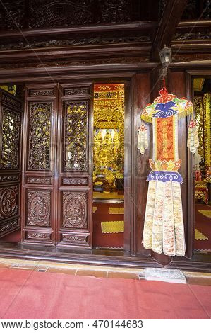 Hanoi, Vietnam, January 2023.  View Of The Chua Tien Tich Buddist Temple In The City Center