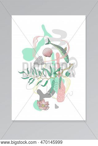 Print Template For Postcard Or Wall Decoration