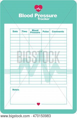 Blood Pressure Tracker - Printable Blank Template