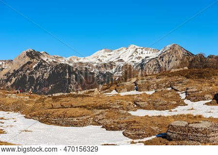 Mountain Range And Peak Of Monte Carega (small Dolomites) And Lessinia Plateau Regional Natural Park