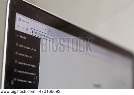 Kyiv, Ukraine - February 06, 2023 Chatgpt Chat Artificial Intelligence Chatbot Developed By Open Ai 