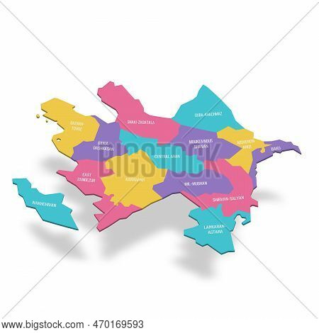 Azerbaijan Political Map Of Administrative Divisions - Districts, Cities And Autonomous Republic Of 