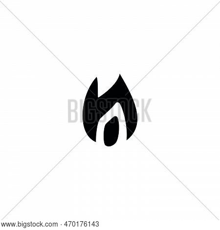 Fire Icon. Simple Style Camping Travel Agency Poster Background Symbol. Fire Brand Logo Design Eleme