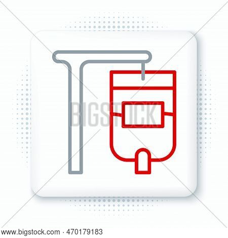 Line Iv Bag Icon Isolated On White Background. Blood Bag. Donate Blood Concept. The Concept Of Treat