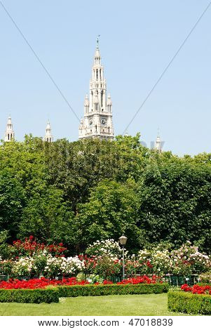 Rathaus di Vienna (municipio) parco Volksgarten Beyond