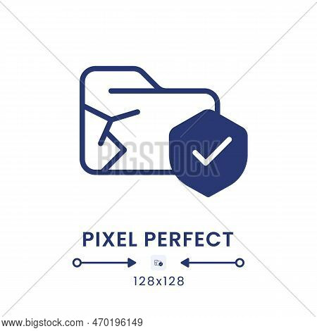 Data Loss Prevention Black Solid Desktop Icon. Breach Detection. Cyber Security. Pixel Perfect 128x1