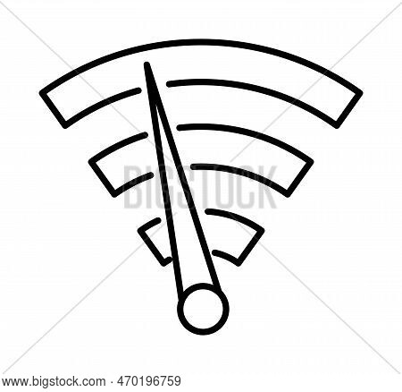 Wifi Signal, Line Vector Icon On Transparent Background. Outline Wifi Signal, Line Vector Icon