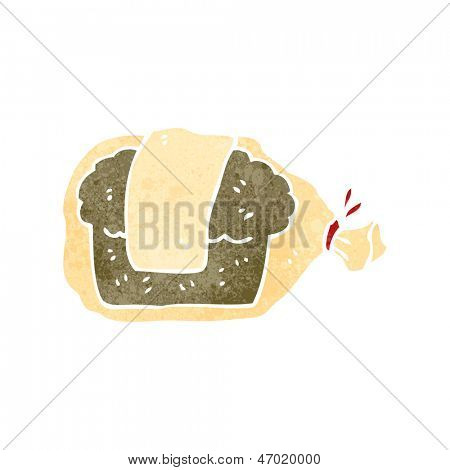 Retro Cartoon Brot in Tasche