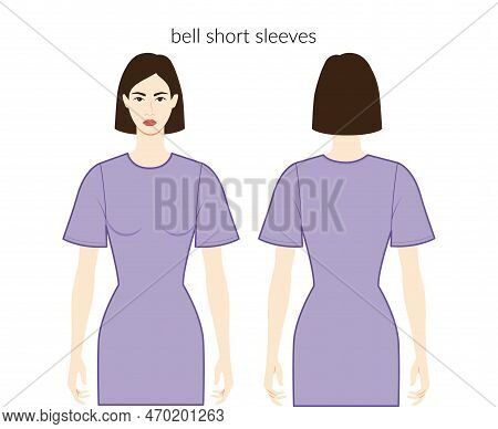 Bell Sleeves Short Length Cape, Circular, Butterfly, Flutter, Capelet Clothes Technical Fashion Illu