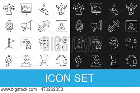 Set Line Headphones, Planning Strategy, Customer Product Rating, Hand Holding Coin Money, Megaphone,