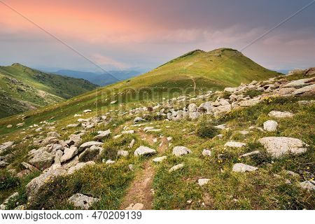 View Of Mount Furmanov From The Side Of The Furmanov Hiking Trail - Panorama Peak In The Almaty Moun