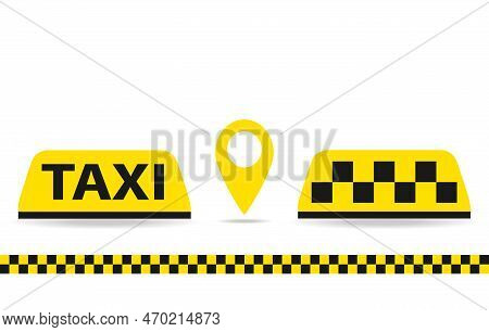 Taxi Icon, Cartoon Taxi Icon Set. Vector, Cartoon Illustration.