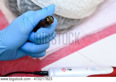 Ampoule With Vitamin C For Application Directly To The Face For The Mesotherapy Procedure With The H