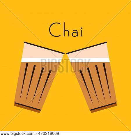 Indian Hot Drink Vector. Indian Chai Icon. Chai Is Indian Drink.
