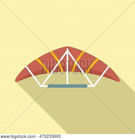 Delta Nature Icon Flat Vector. Hang Gliding. Sky Man