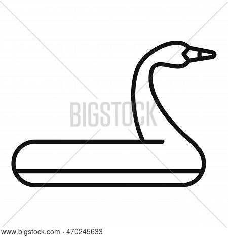 Flamingo Inflatable Ring Icon Outline Vector. Water Park. Summer Pool