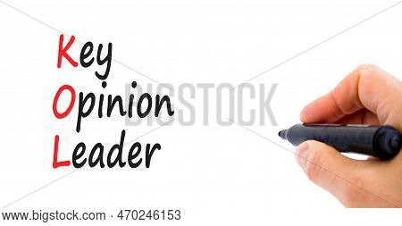 Kol Key Opinion Leader Symbol. Concept Words Kol Key Opinion Leader On White Paper On A Beautiful Wh