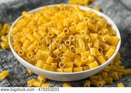 Raw Homemade Ditalini Pasta